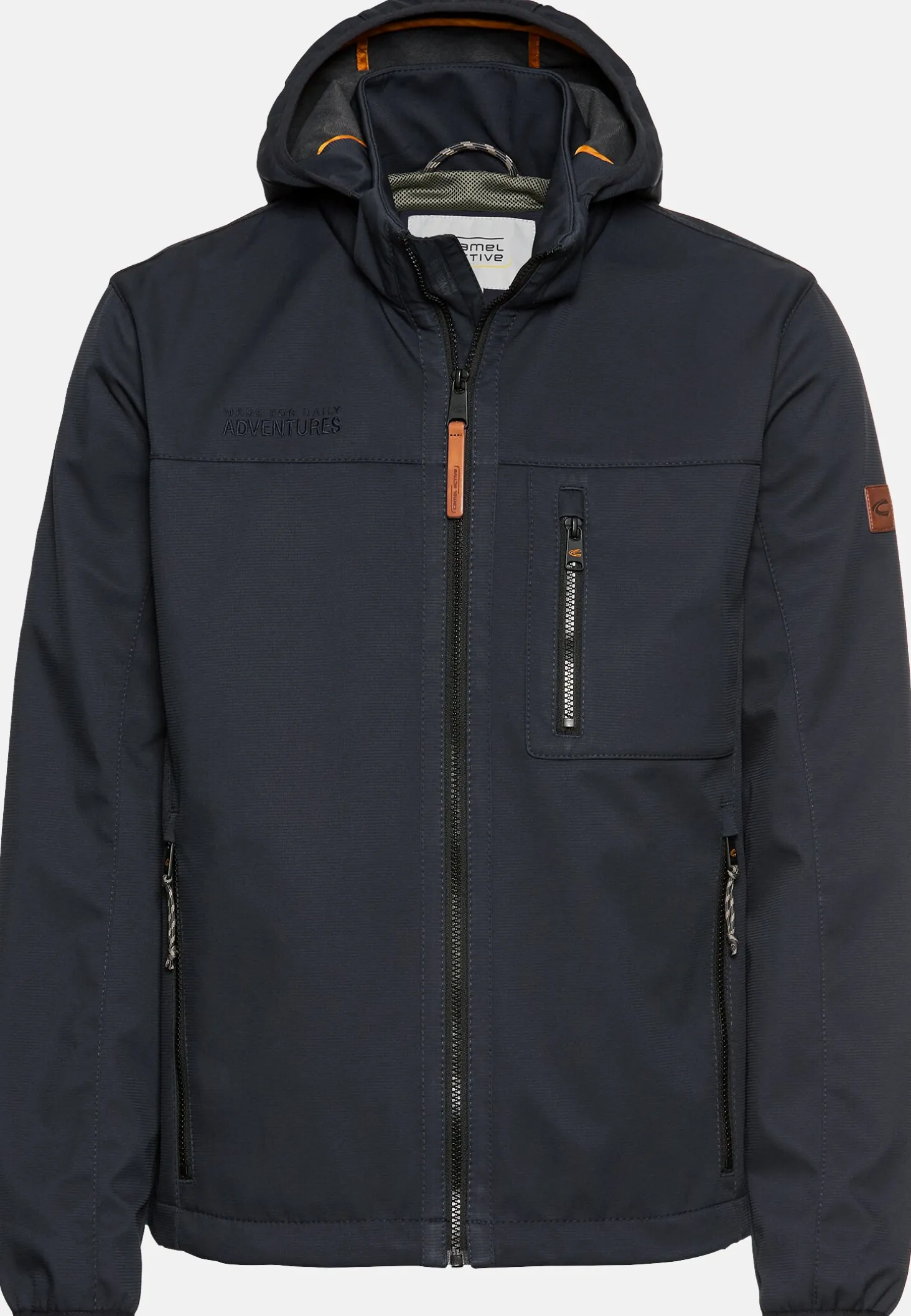 Softshelljacke mit abnehmbarer Kapuze und reflektierenden Details