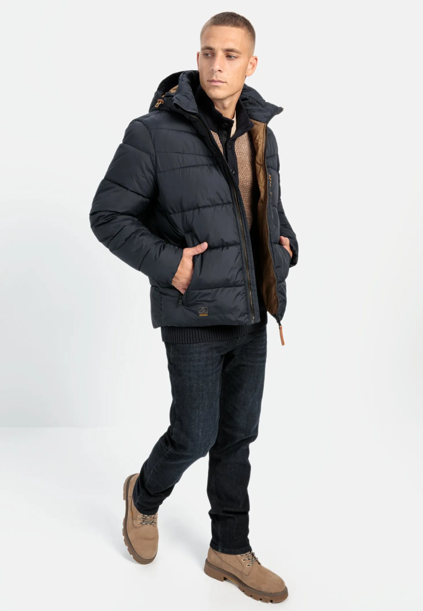 Steppblouson mit abnehmbarer Kapuze