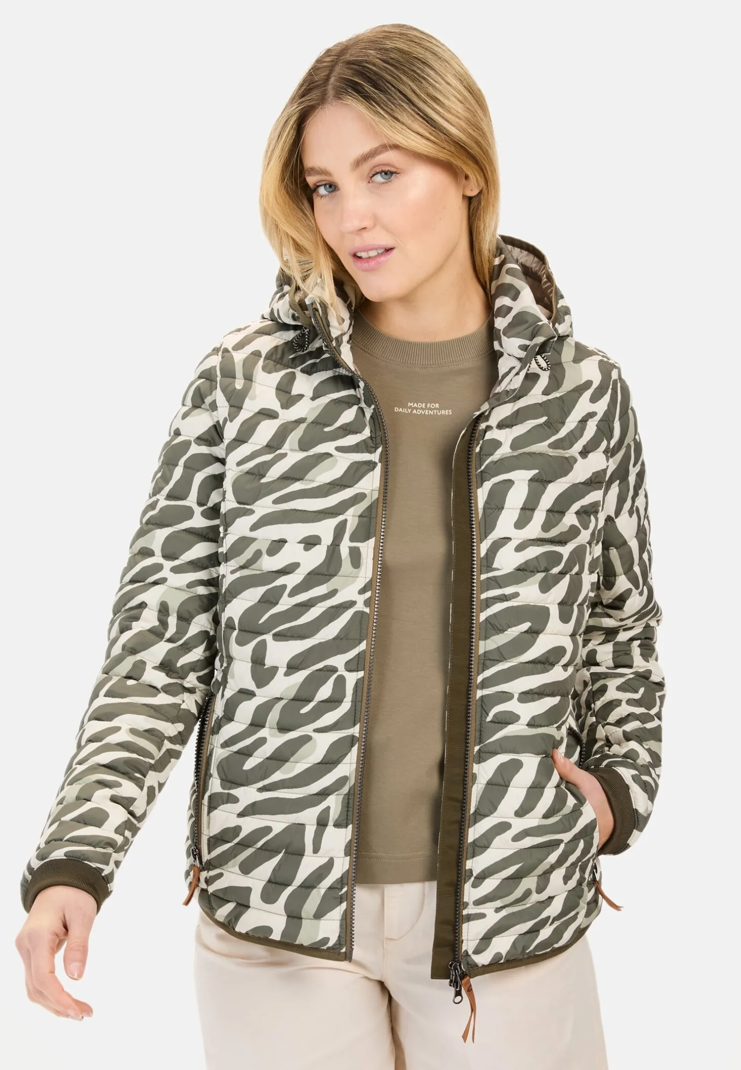 Steppblouson mit Animal-Print