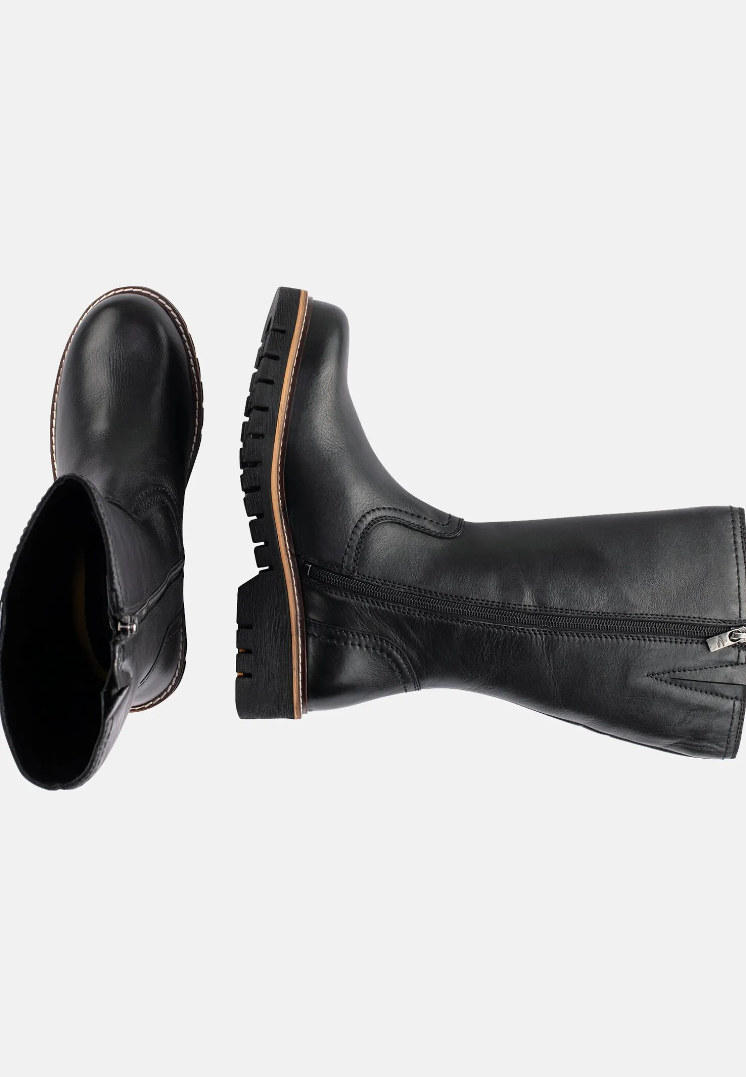 Stiefel aus Leder mit Reißverschluss