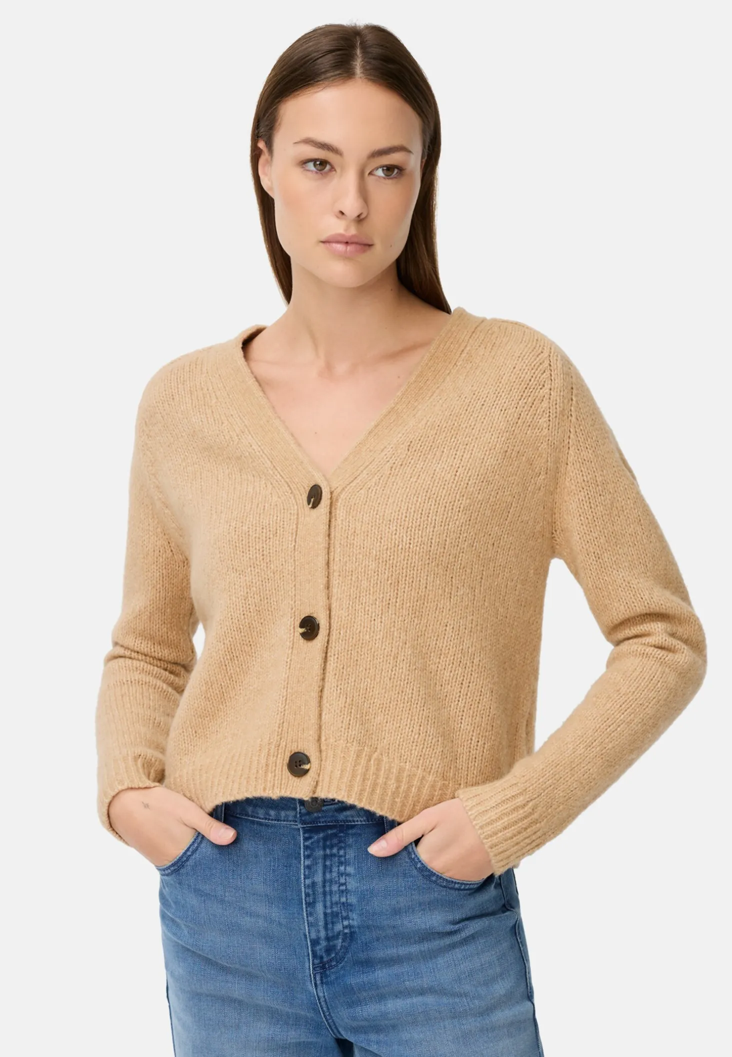 Strickjacke mit Raglanärmeln und Knopfverschluss