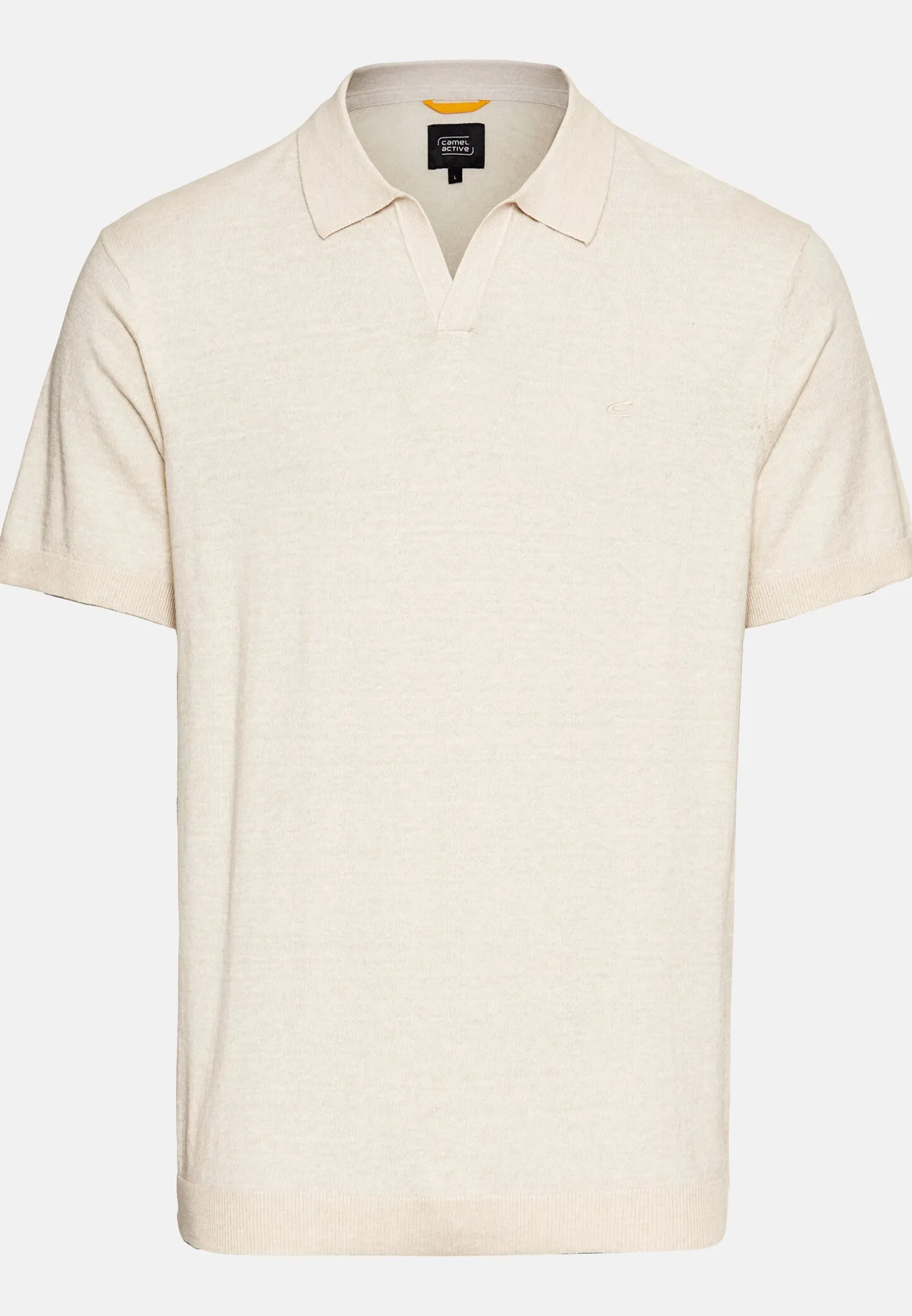 Strick-Poloshirt aus Baumwoll-Leinen-Mix