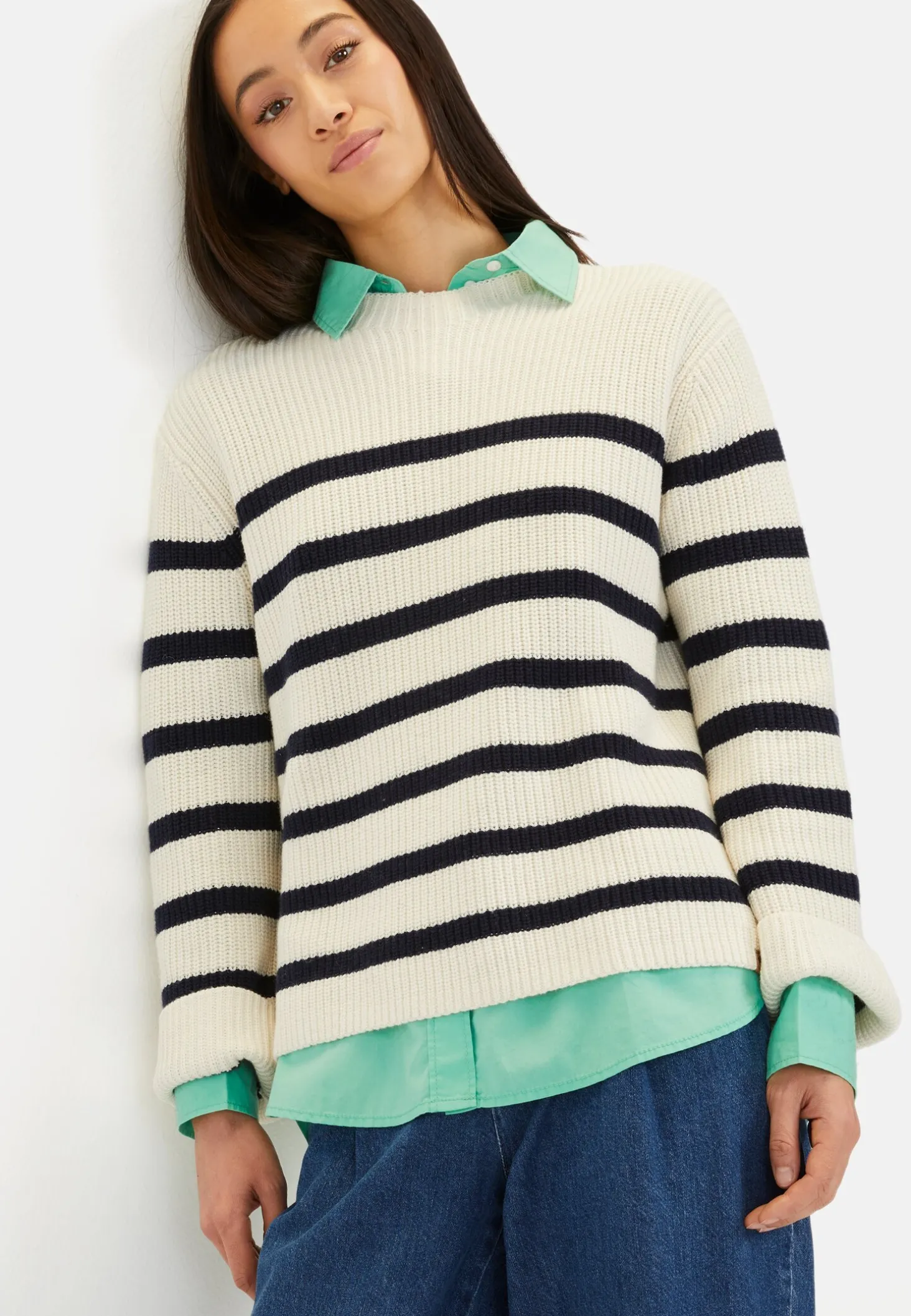 Strickpullover aus einem Baumwollmix