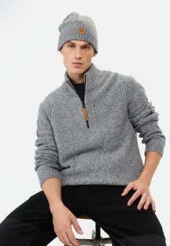 Strickpullover mit Troyer-Kragen