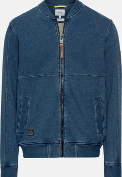 Sweatjacke in Denim-Optik