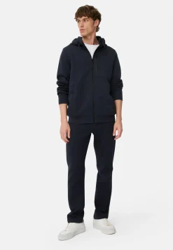 Sweatjacke mit 4-Way Stretch und kontrastierenden Details