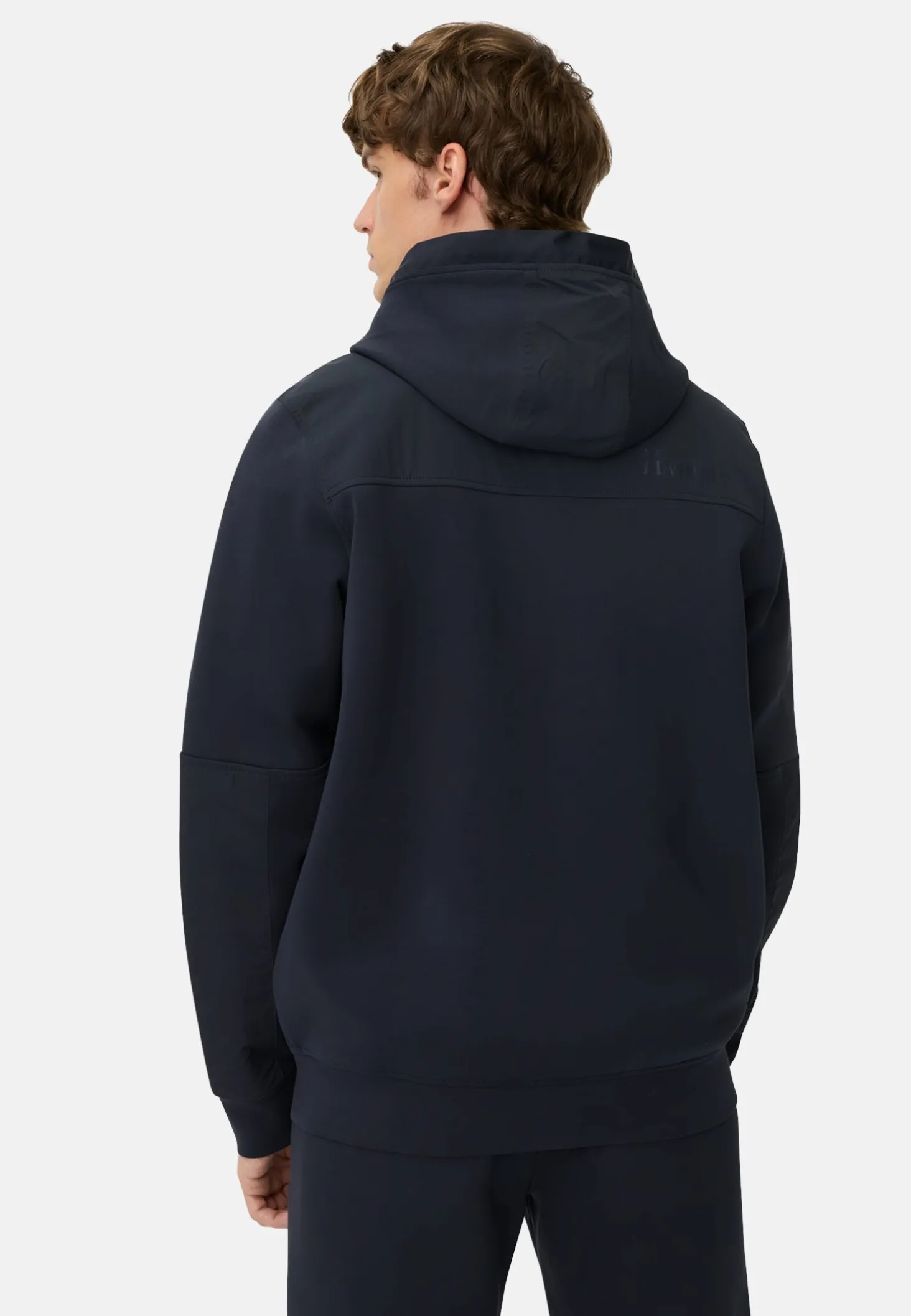 Sweatjacke mit 4-Way Stretch und kontrastierenden Details
