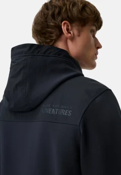 Sweatjacke mit 4-Way Stretch und kontrastierenden Details