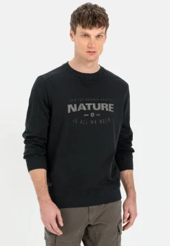 Sweatshirt mit Print aus reiner Baumwolle