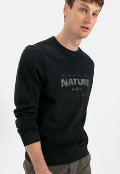 Sweatshirt mit Print aus reiner Baumwolle