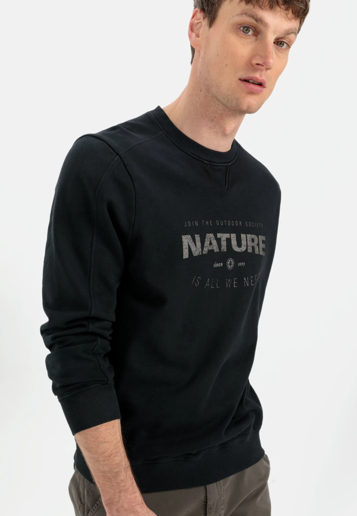 Sweatshirt mit Print aus reiner Baumwolle