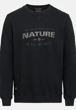 Sweatshirt mit Print aus reiner Baumwolle