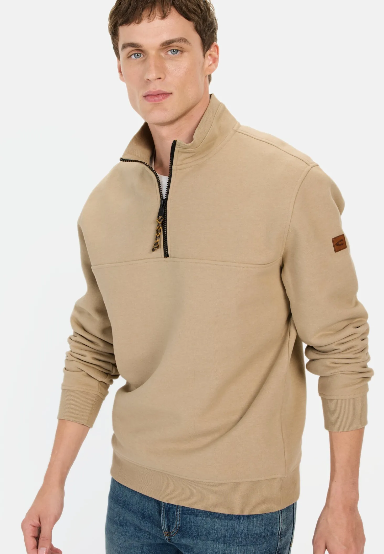 Sweatshirt mit Troyer-Kragen