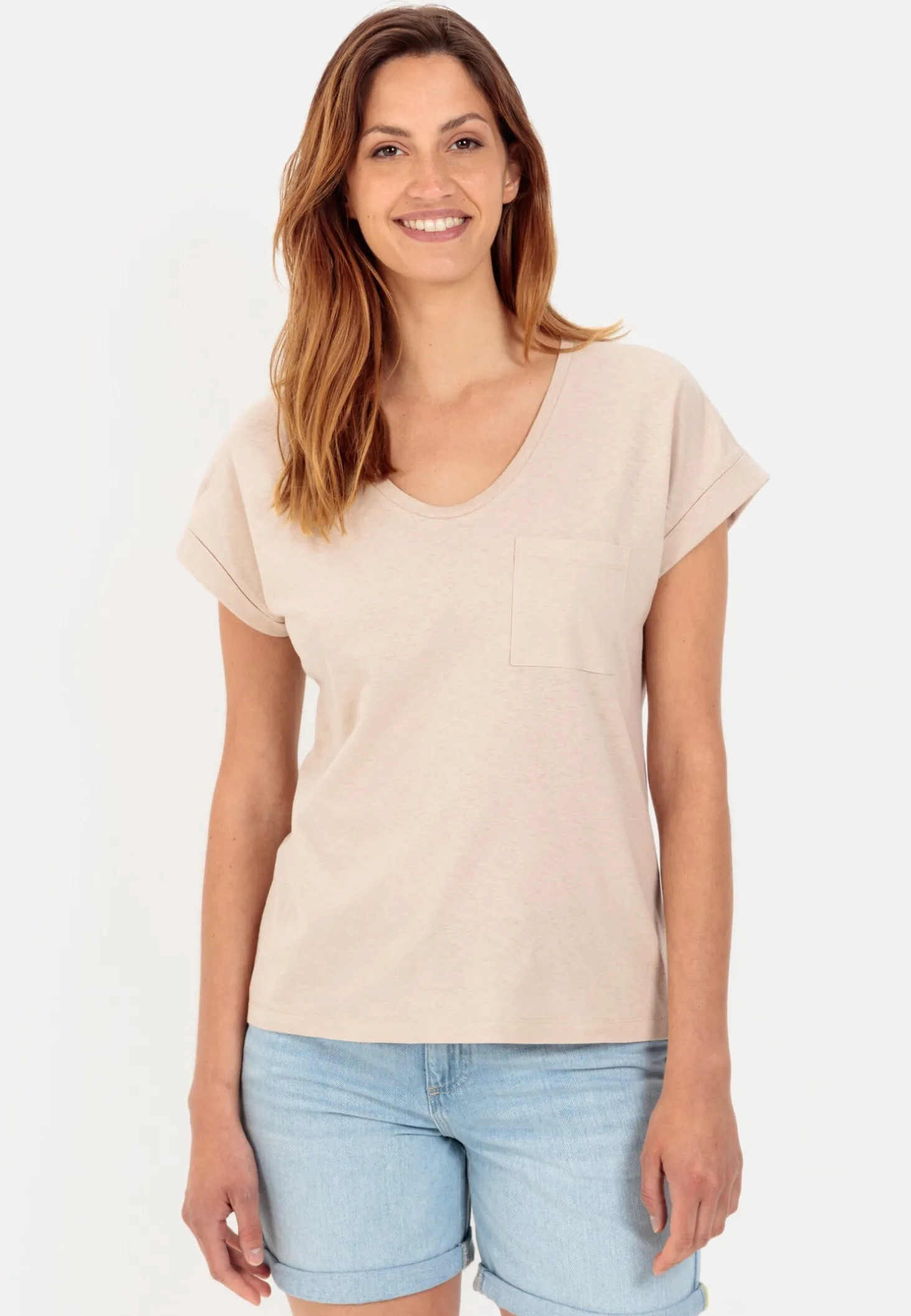 T-Shirt aus Baumwoll-Leinen-Mix