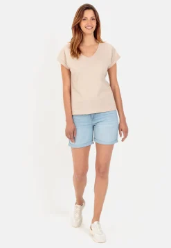 T-Shirt aus Baumwoll-Leinen-Mix