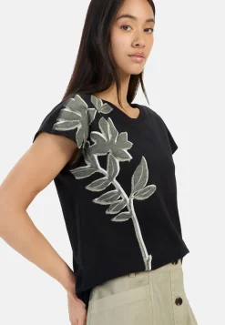 T-Shirt mit Blumenprint aus Baumwolle