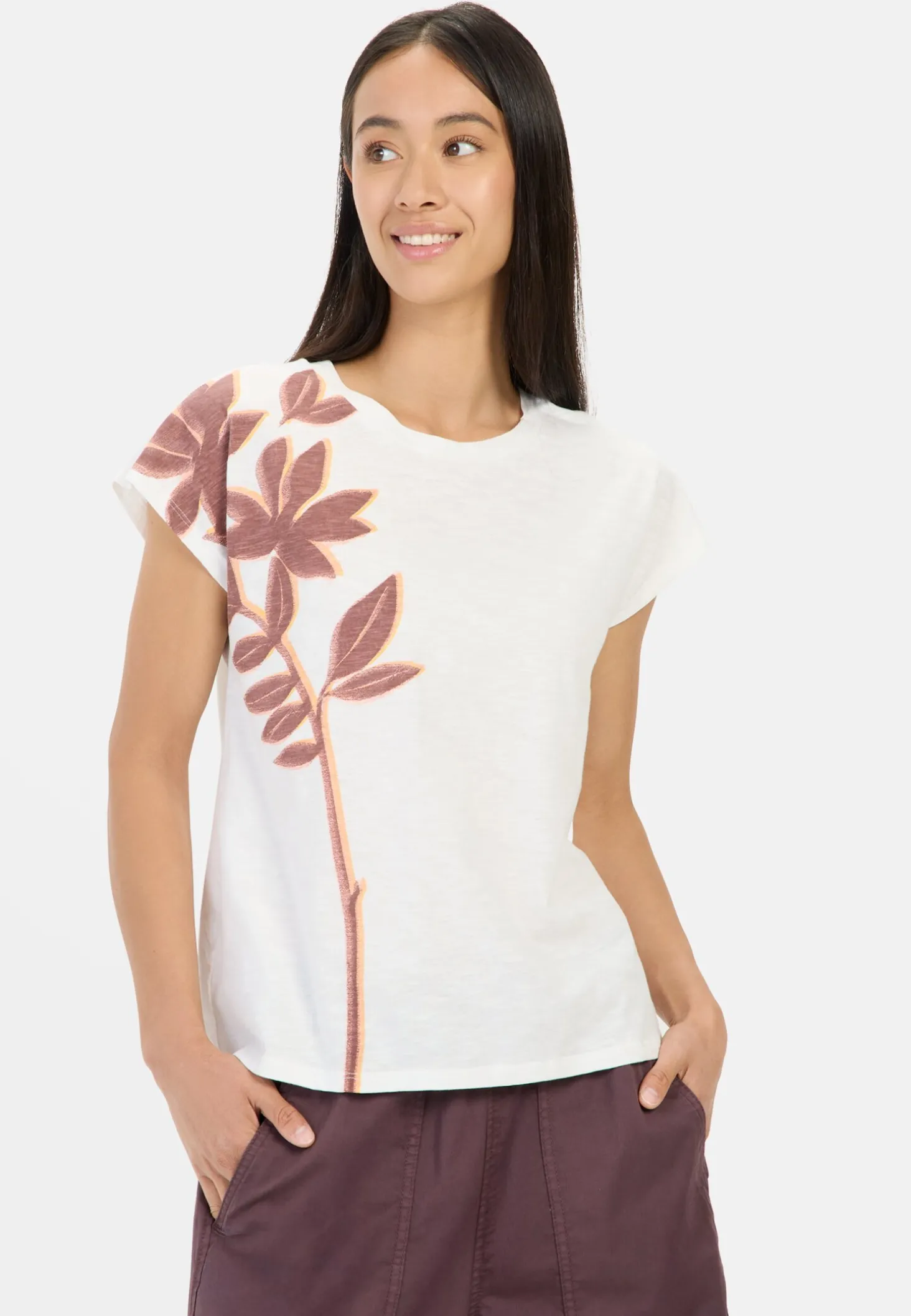 T-Shirt mit Blumenprint aus Baumwolle