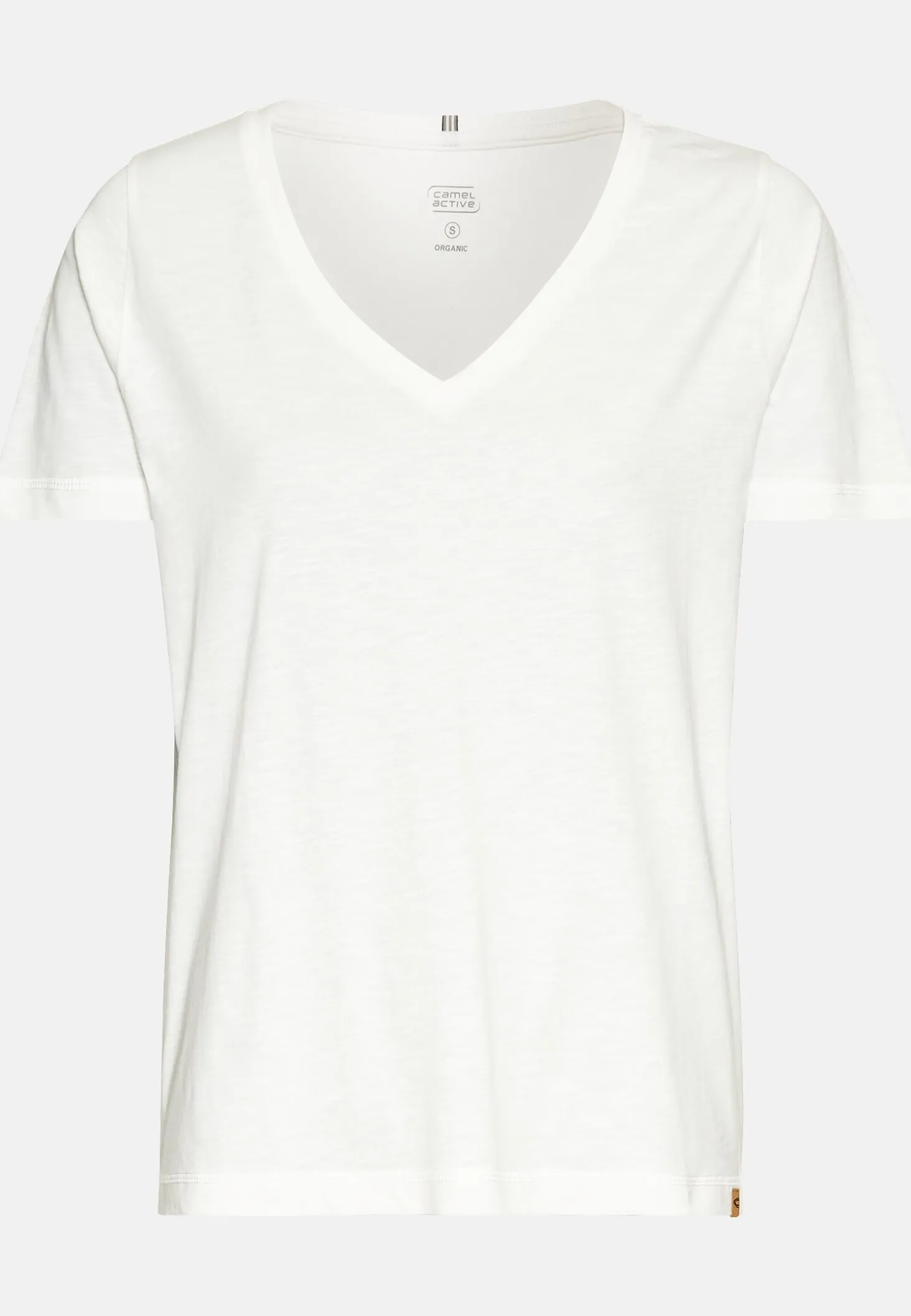 T-Shirt mit V-Ausschnitt aus reiner Baumwolle