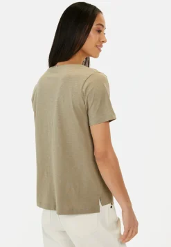 T-Shirt mit V-Ausschnitt aus reiner Baumwolle