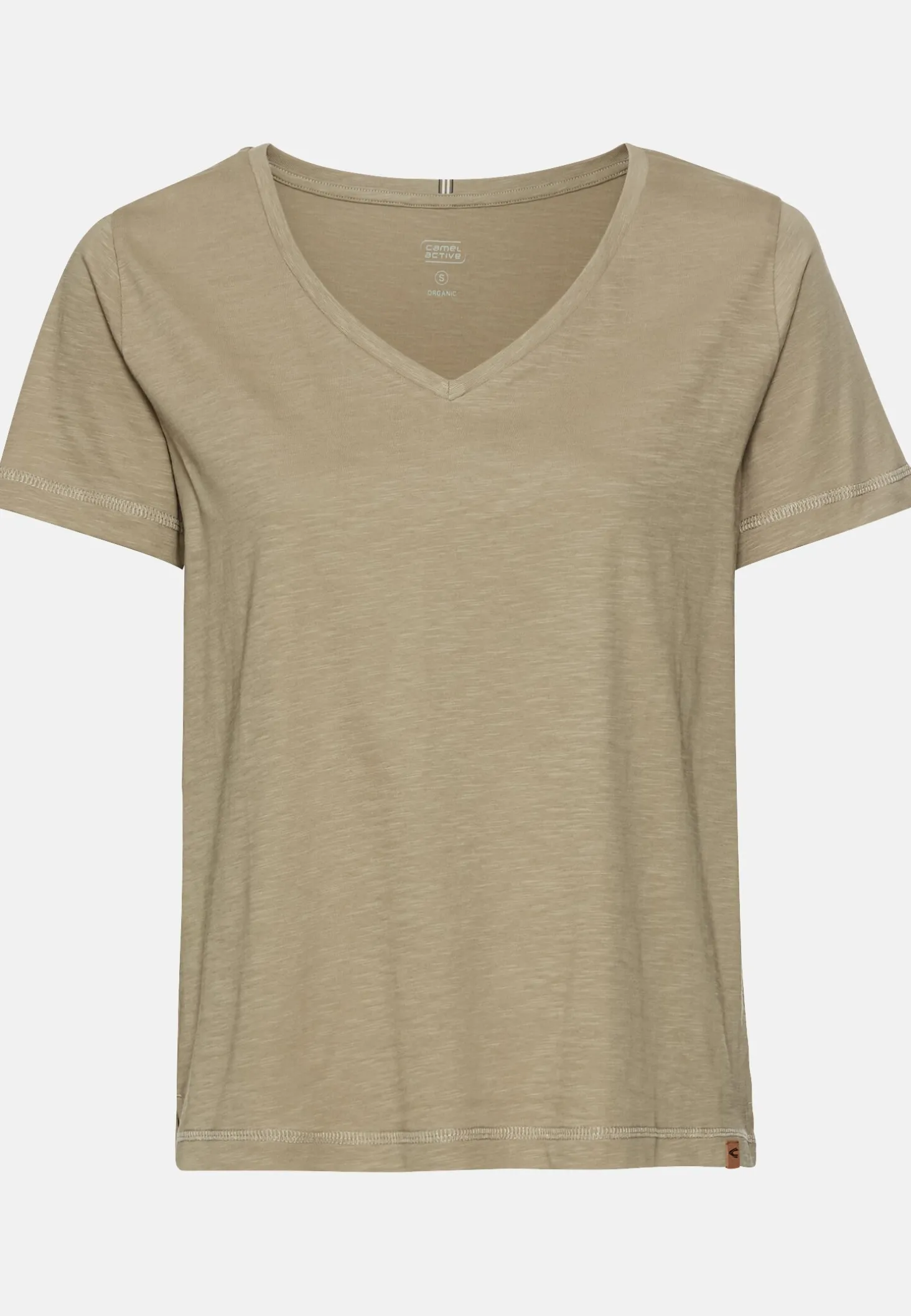 T-Shirt mit V-Ausschnitt aus reiner Baumwolle