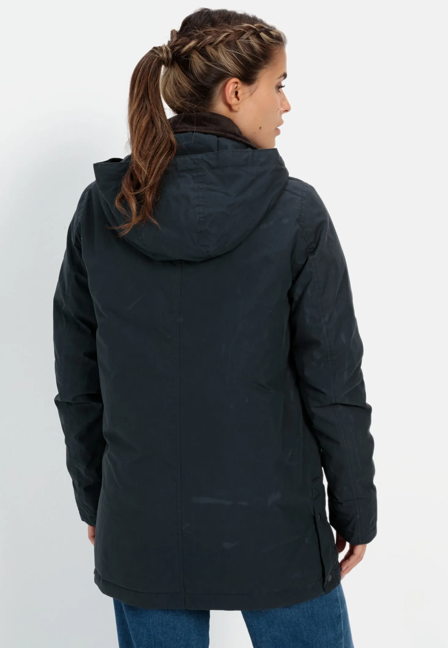 Wachsjacke mit abnehmbarer Kapuze