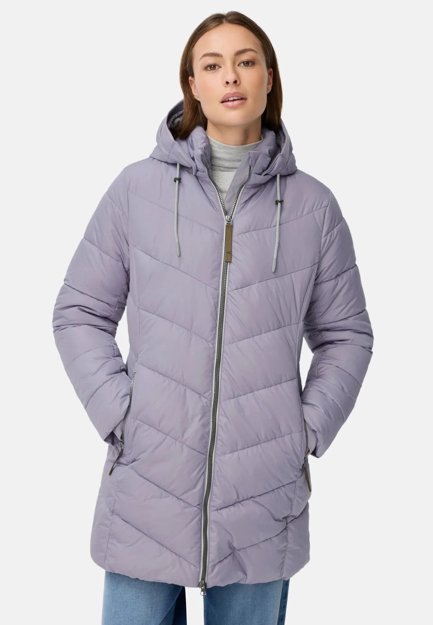 Wattierte Jacke mit abnehmbarer Kapuze