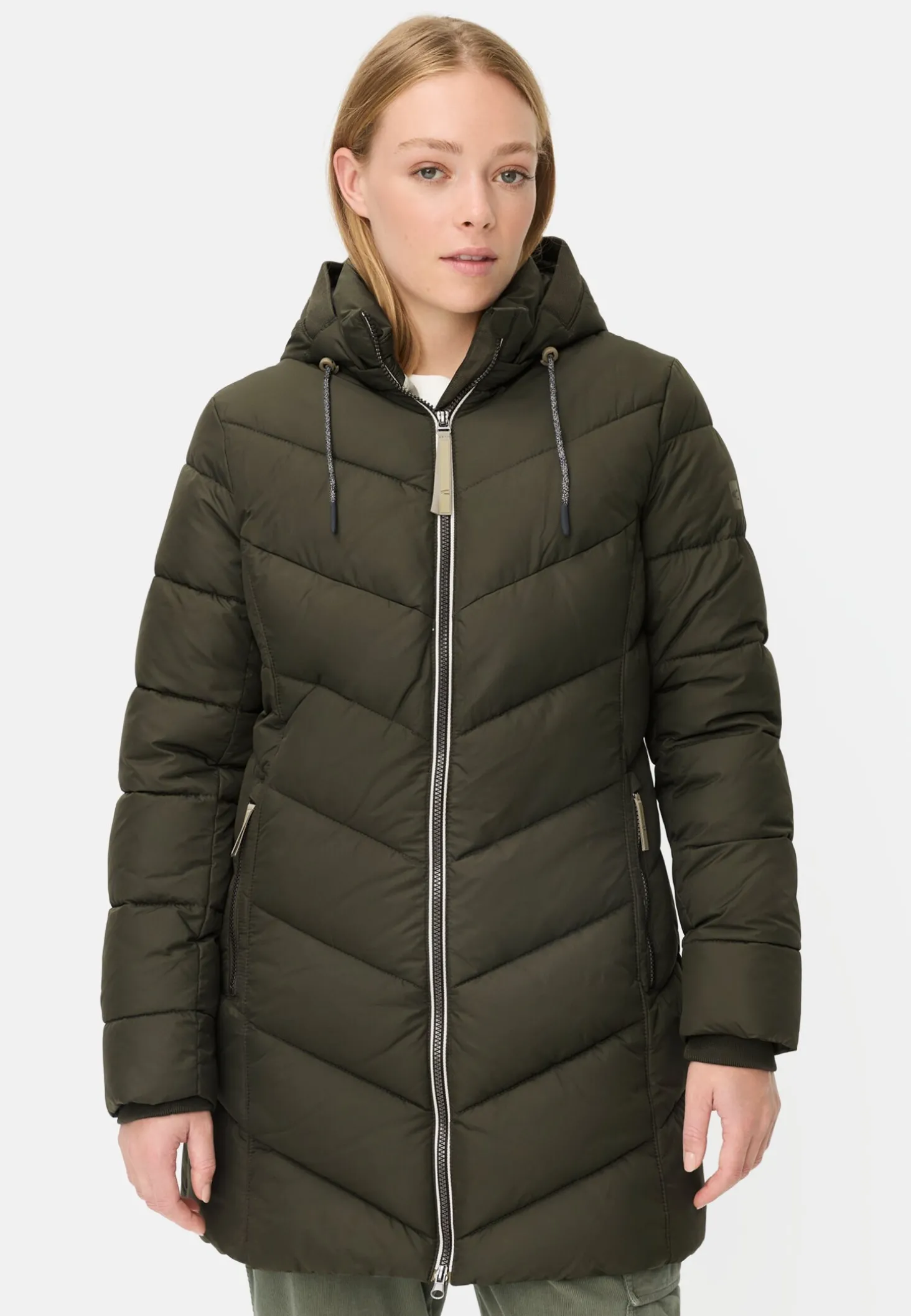 Wattierte Jacke mit abnehmbarer Kapuze