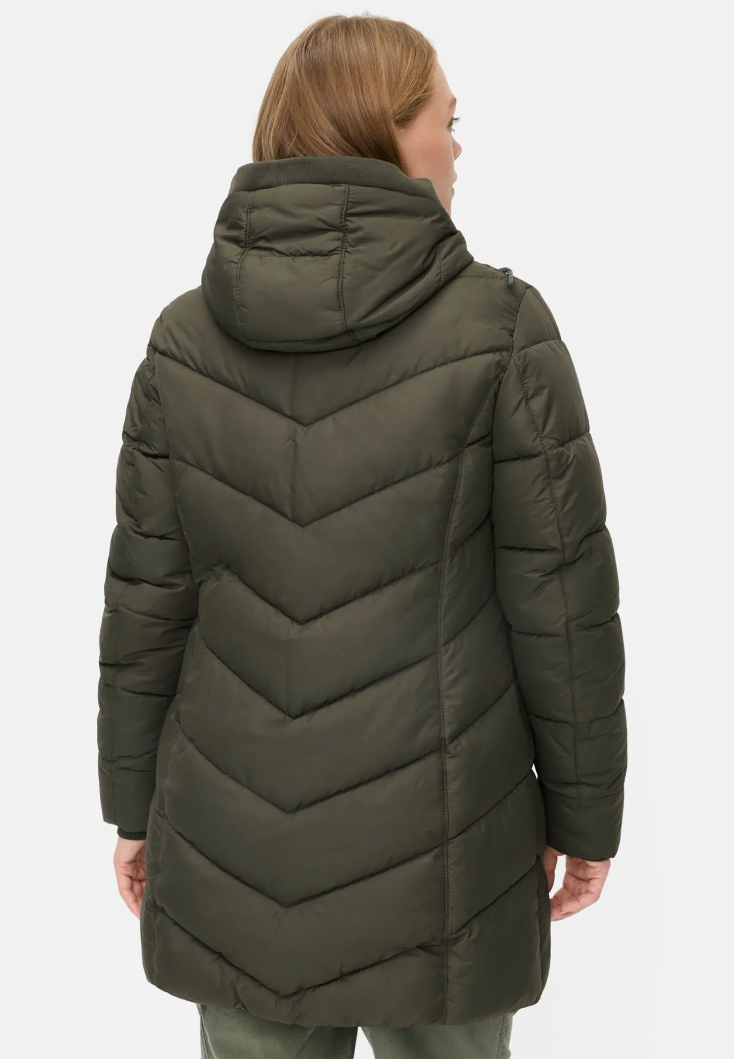 Wattierte Jacke mit abnehmbarer Kapuze