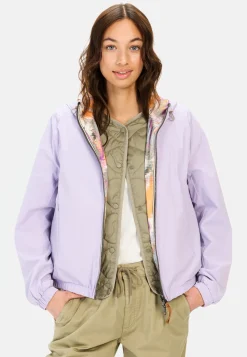 Wendejacke mit Allover-Print und unifarbener Seite